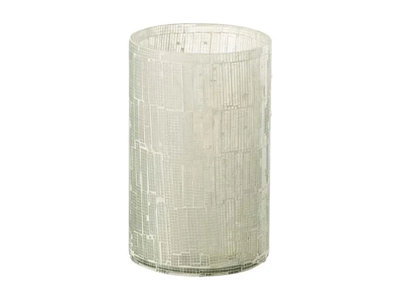 Vase Design en Verre "Mosaïque" 20cm Gris Clair