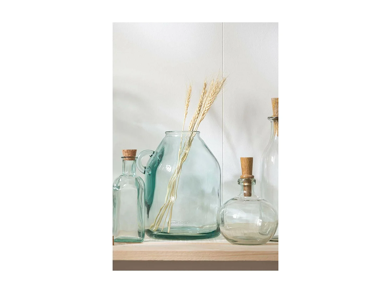 Vase Cylindrique Design "Anse" 25cm Transparent