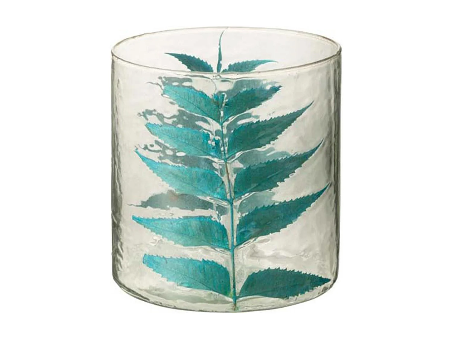 Vase Design en Verre "Feuille" 16cm Bleu