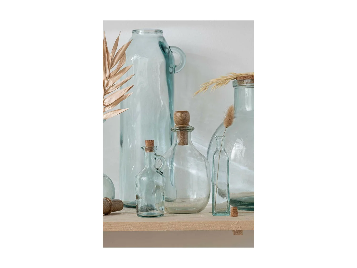 Vase Cylindrique Design "Anse" 45cm Transparent