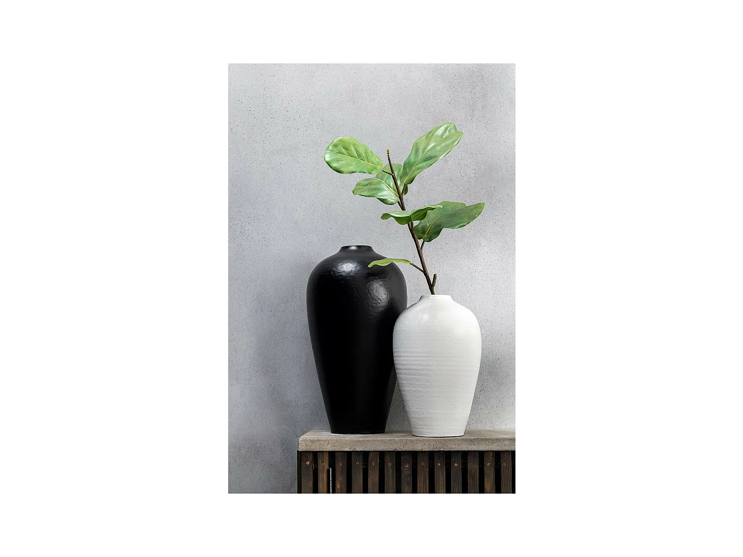 Vase Déco Poterie "Ying" 50cm Noir