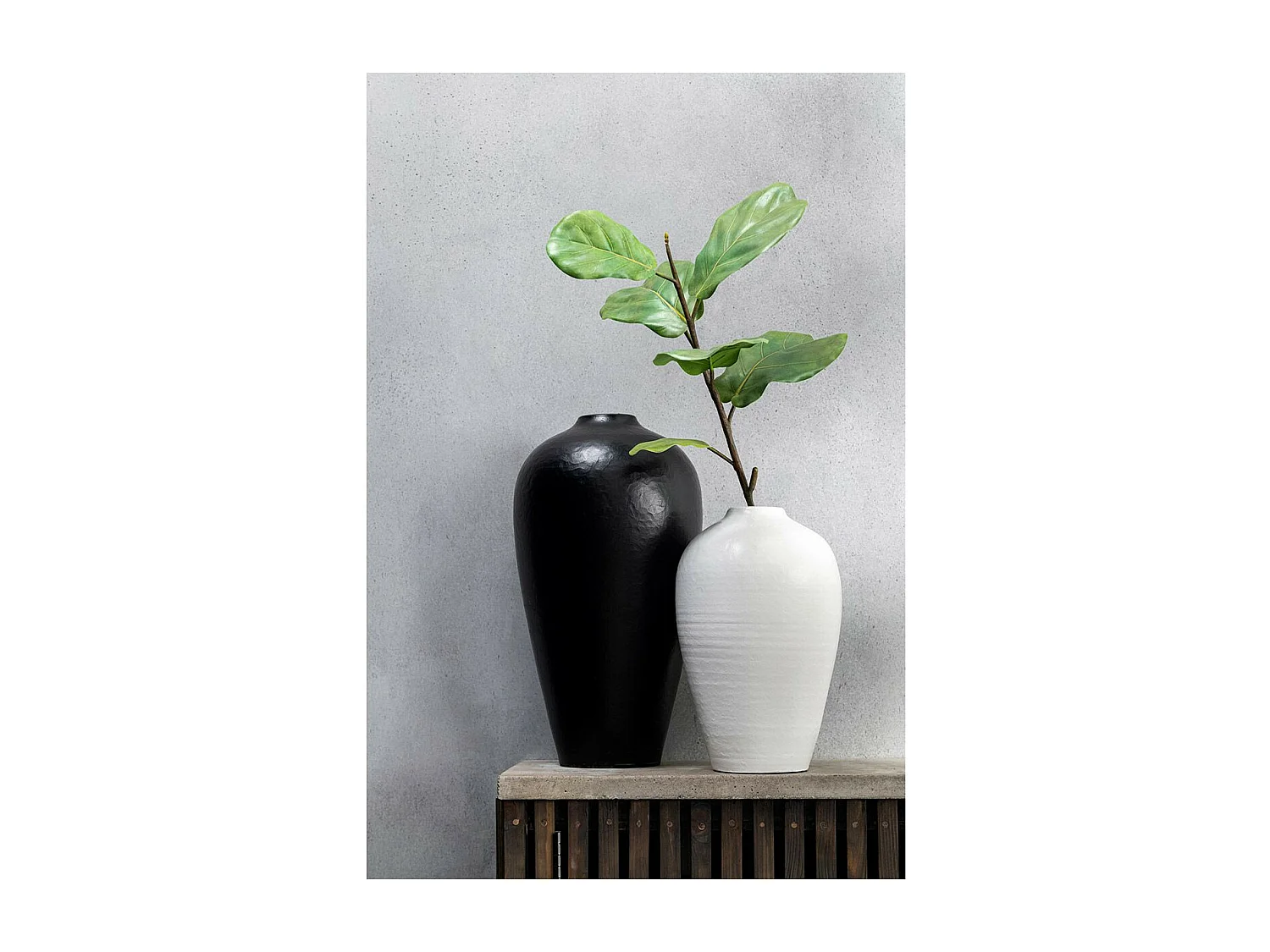 Vase Déco Poterie "Ying" 50cm Noir