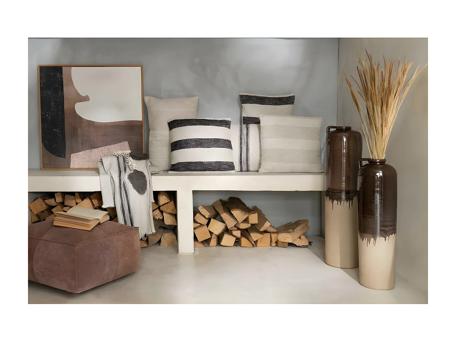 Vase Design en Céramique "Droplet" 68cm Marron