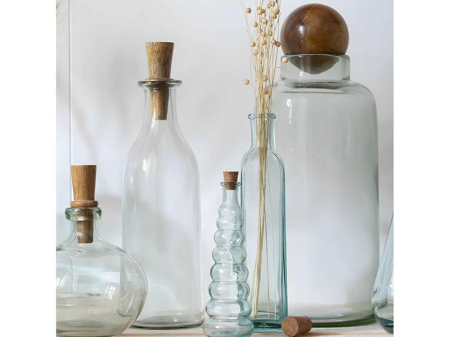 Vase Déco en Verre "Clarissa" 36cm Transparent