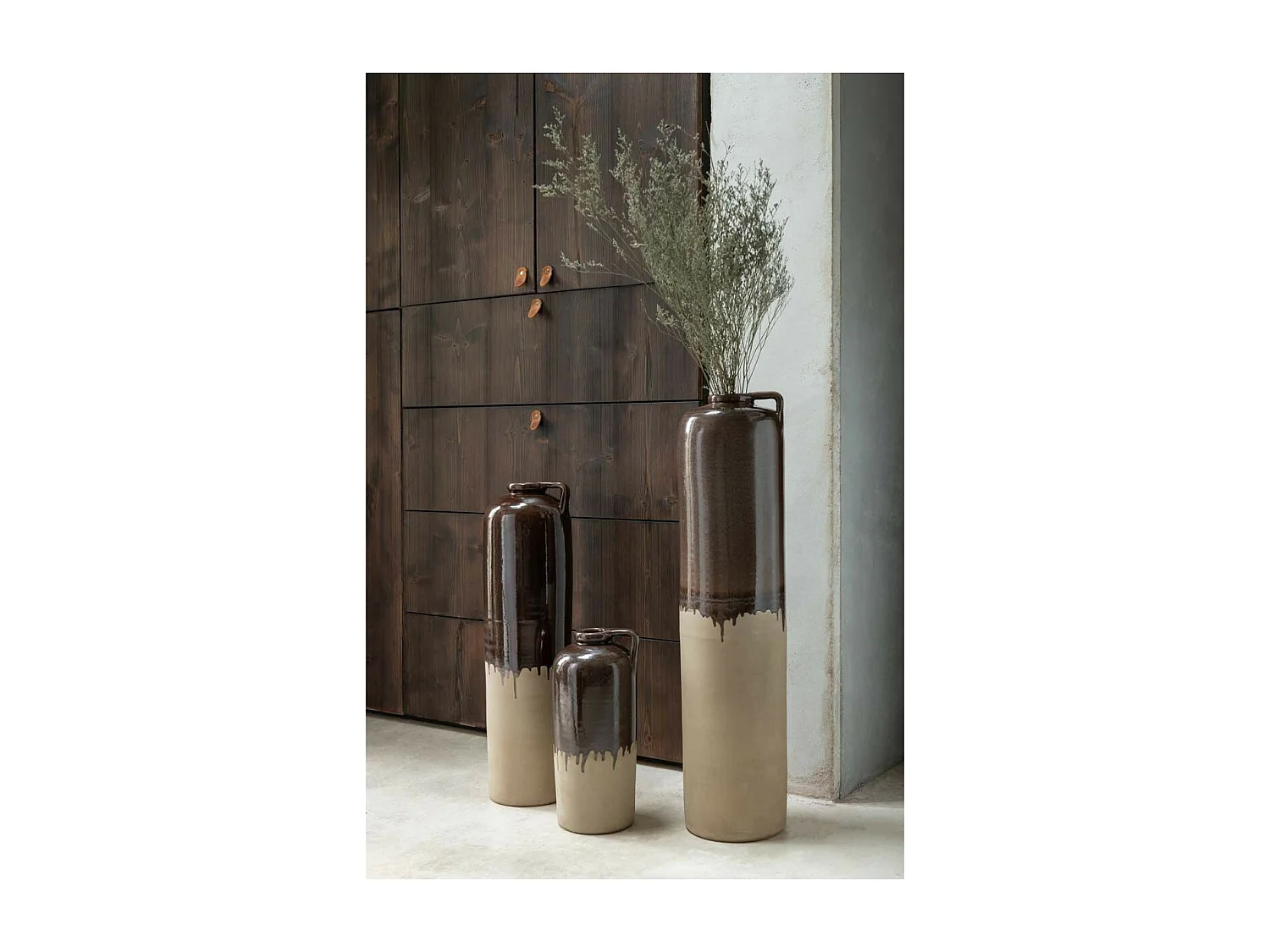 Vase Design en Céramique "Droplet" 38cm Marron