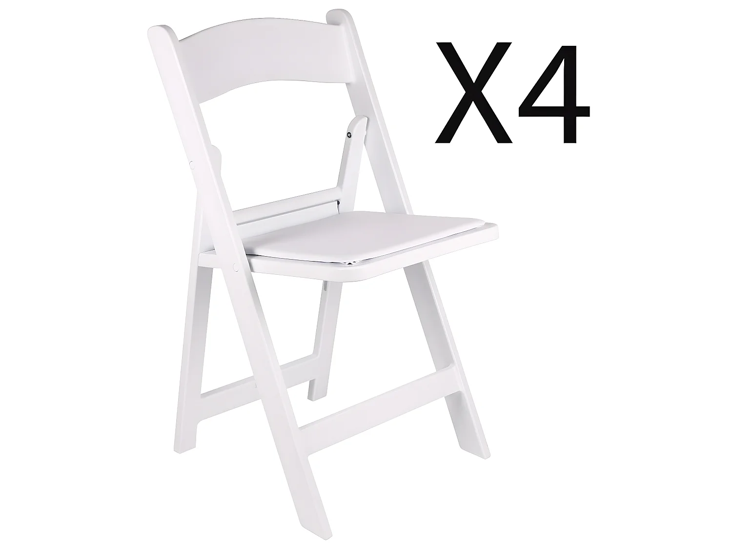 Lot de 4 chaises pliantes en Polypropylène coloris blanc - L. 44,5  x P. 43  x H. 88  cm