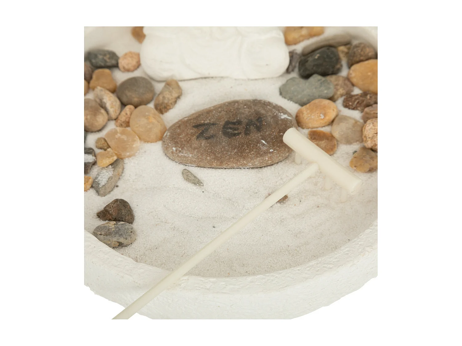 Jardin Zen Déco "Wasila" 18cm Blanc