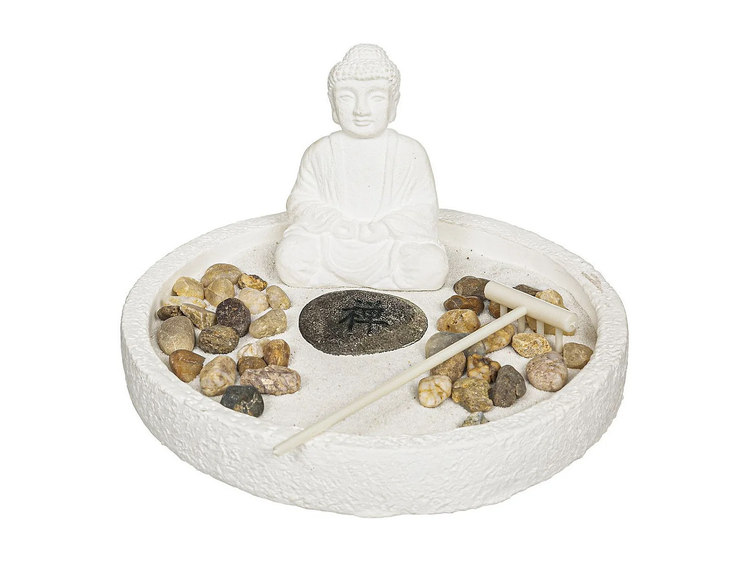 Jardin Zen Déco "Wasila" 18cm Blanc