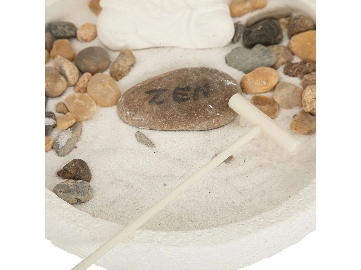 Jardin Zen Déco "Wasila" 18cm Blanc