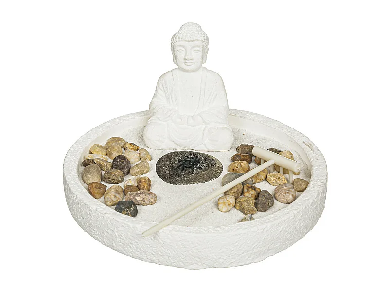 Jardin Zen Déco "Wasila" 18cm Blanc