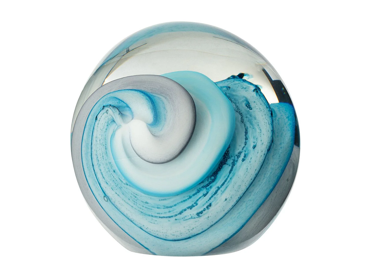 Presse-Papier en Verre "Tornado" 10cm Bleu