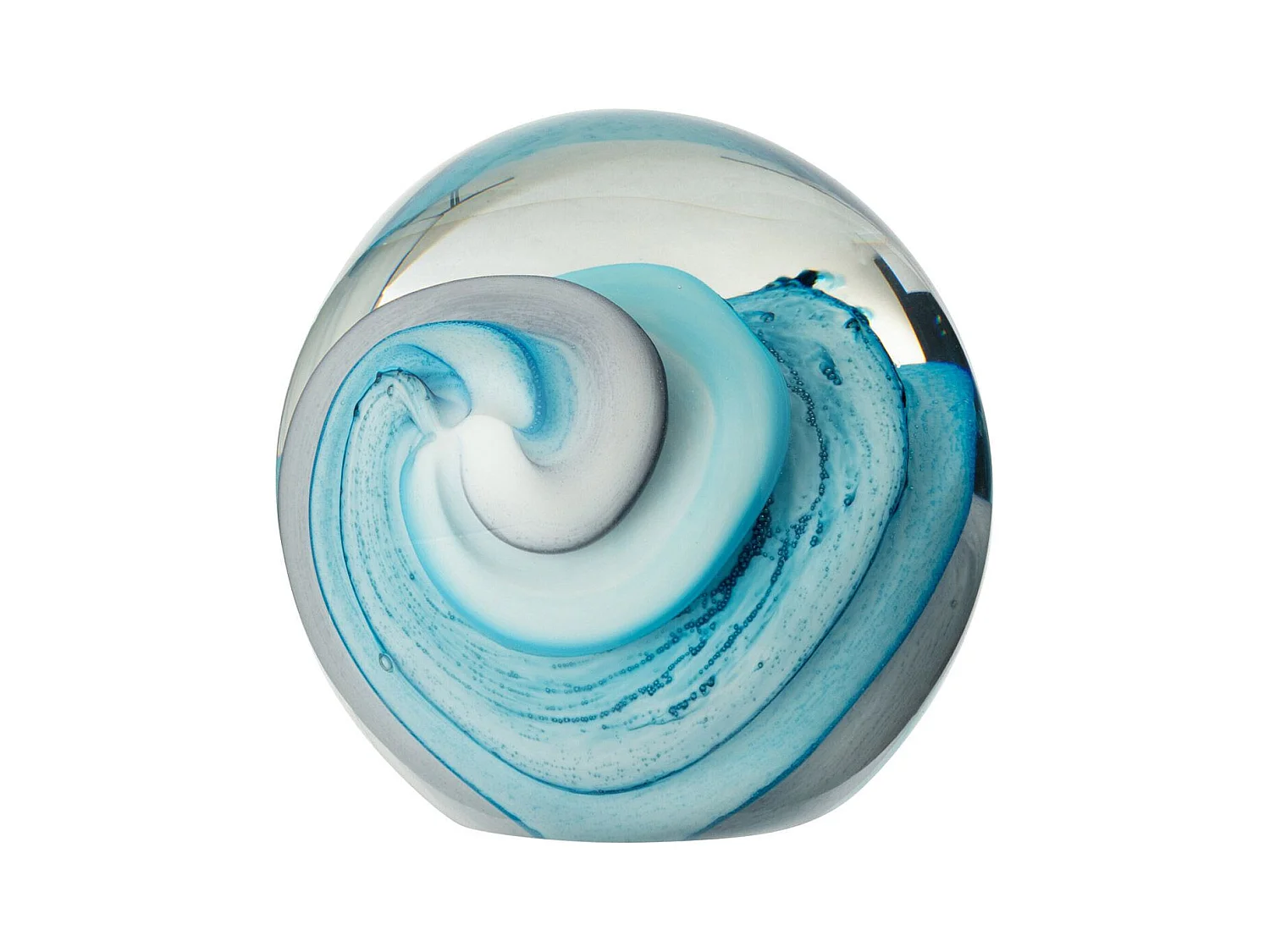 Presse-Papier en Verre "Tornado" 10cm Bleu