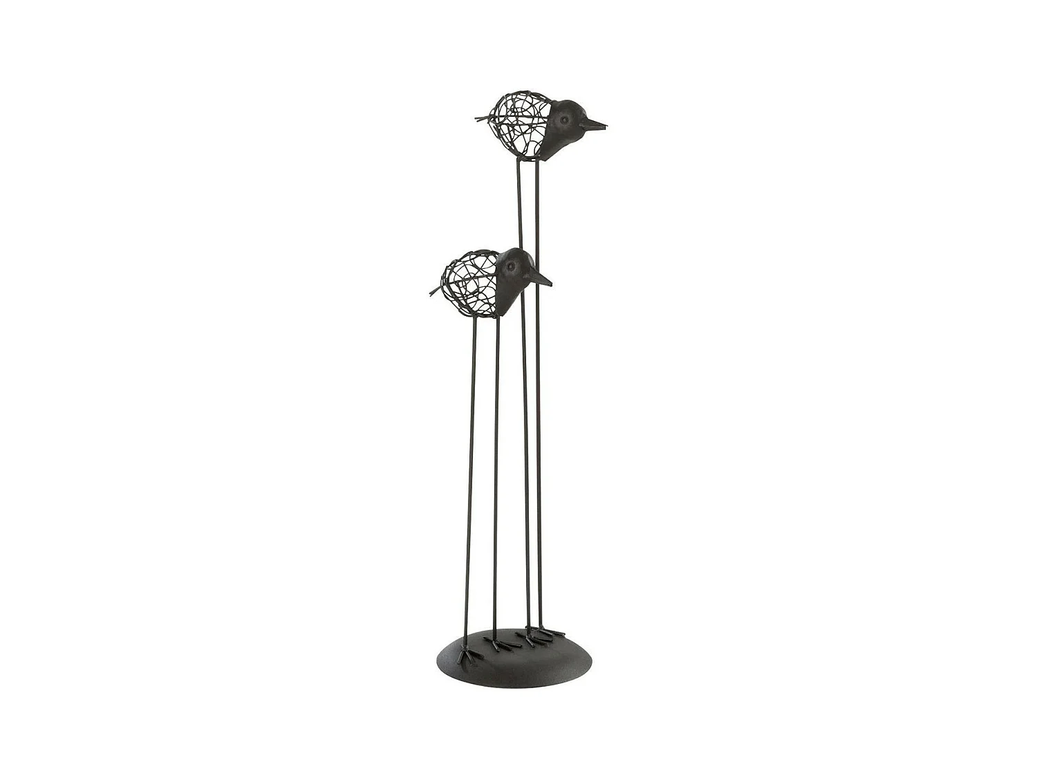 Statuette Déco en Métal "Oiseaux" 54cm Noir