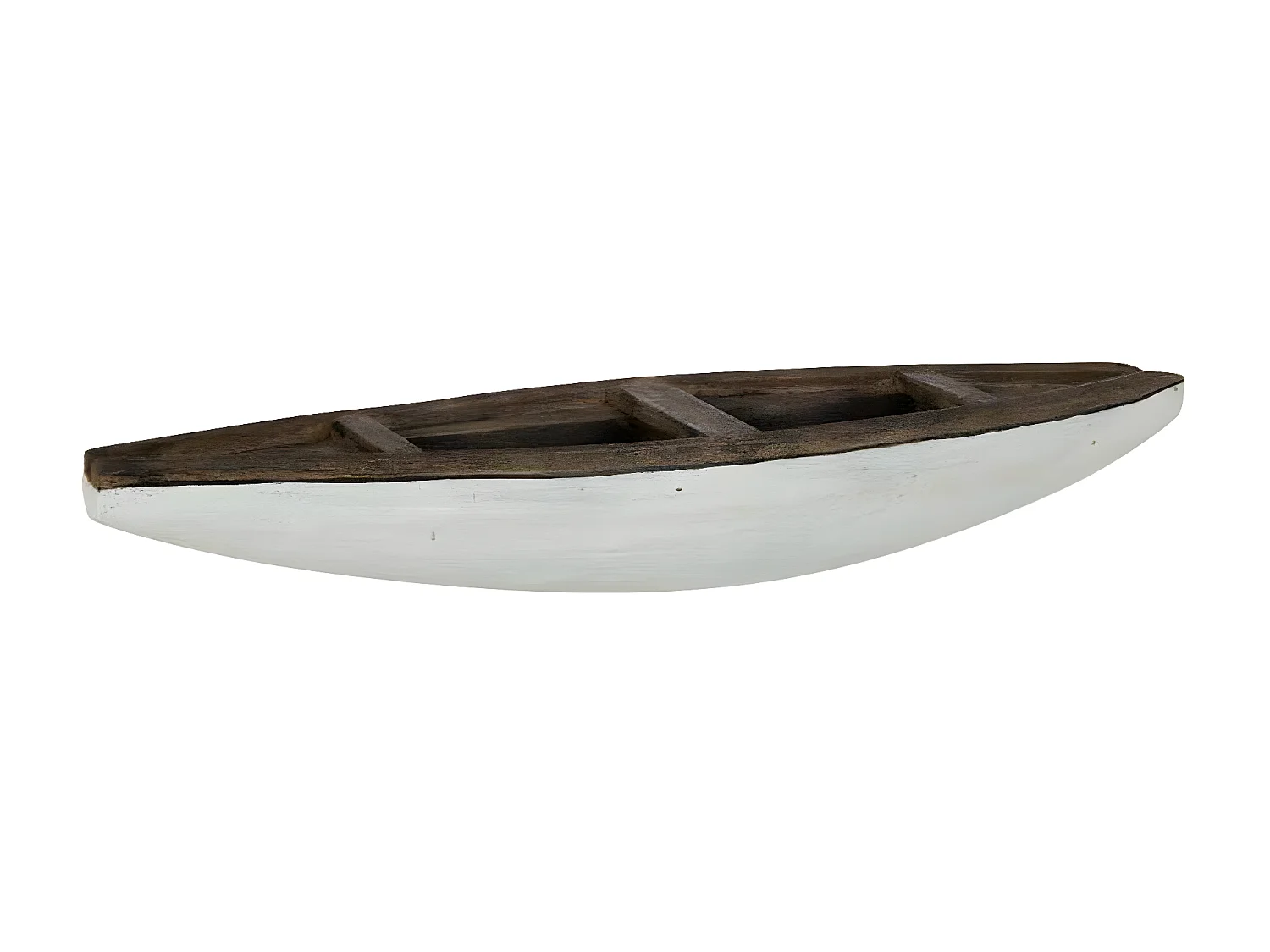 Barque Bateau Déco "Vacay" 37cm Marron & Blanc