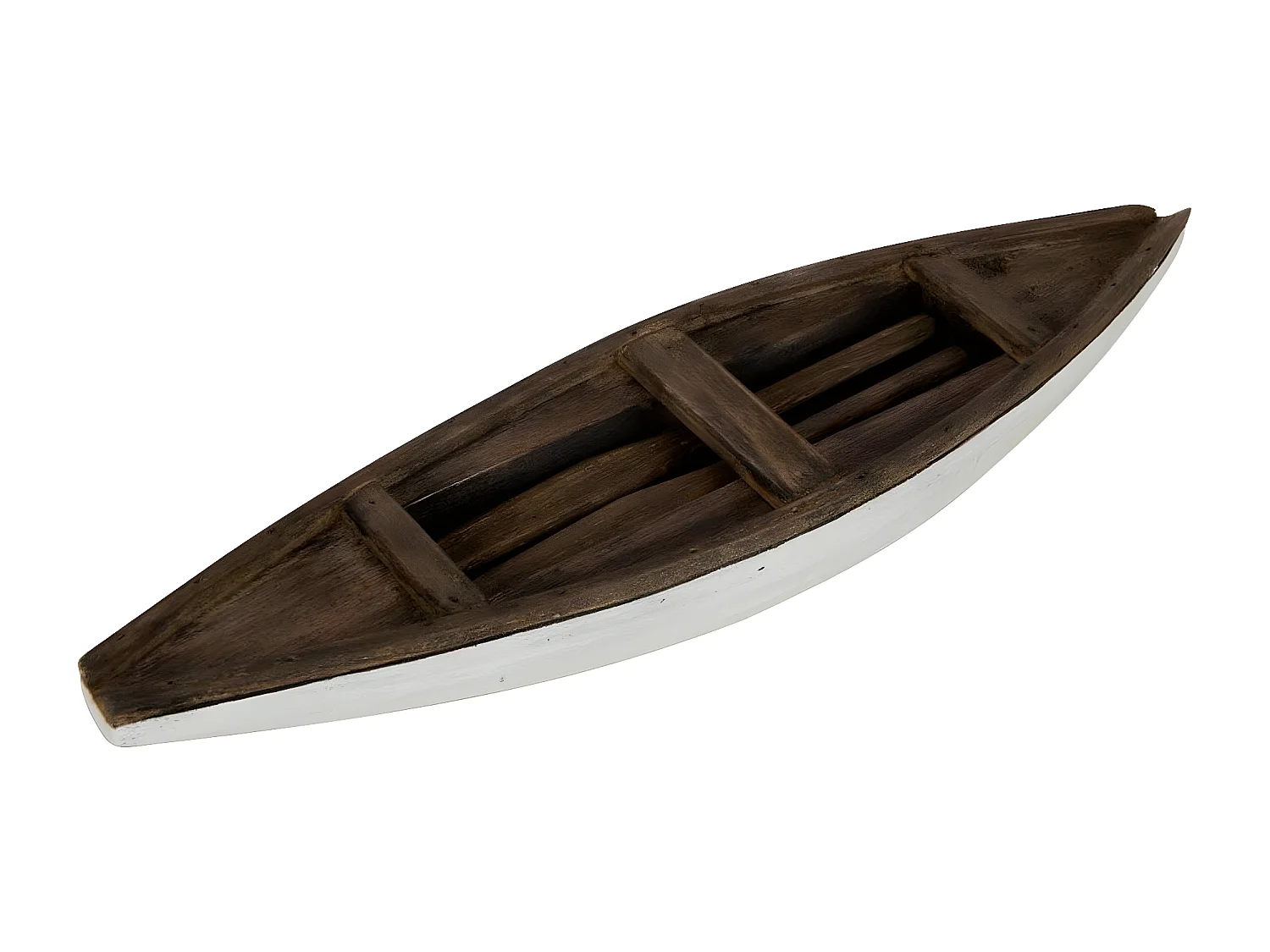 Barque Bateau Déco "Vacay" 37cm Marron & Blanc