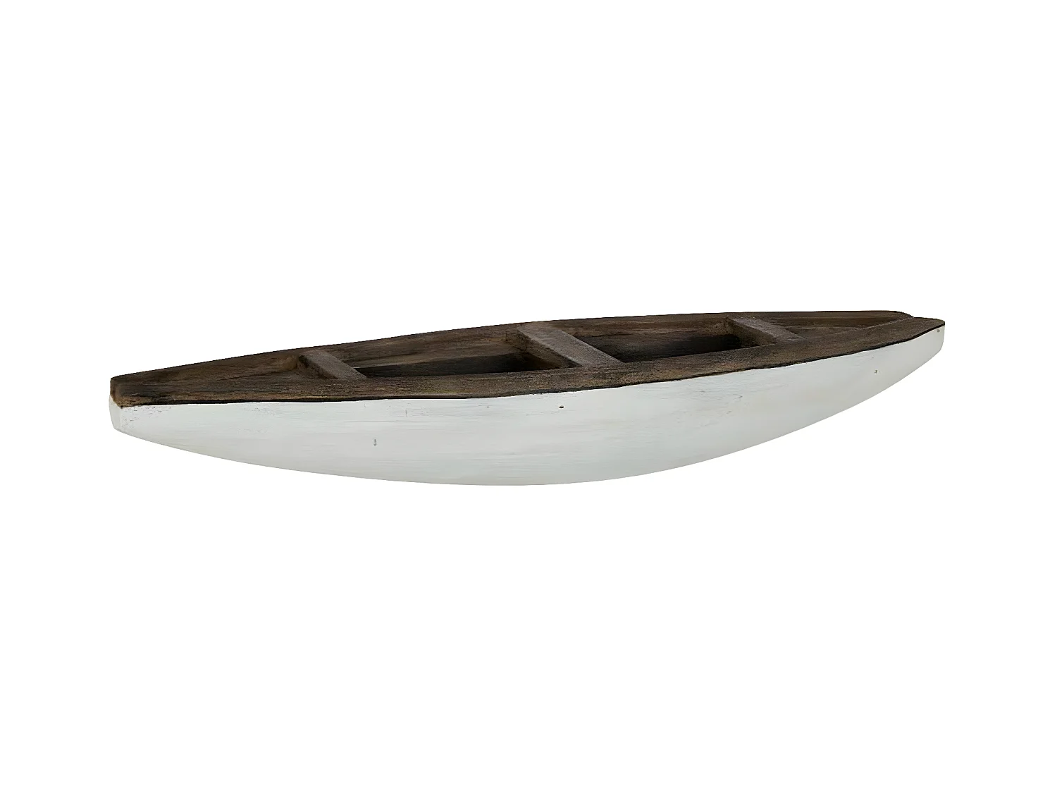 Barque Bateau Déco "Vacay" 37cm Marron & Blanc