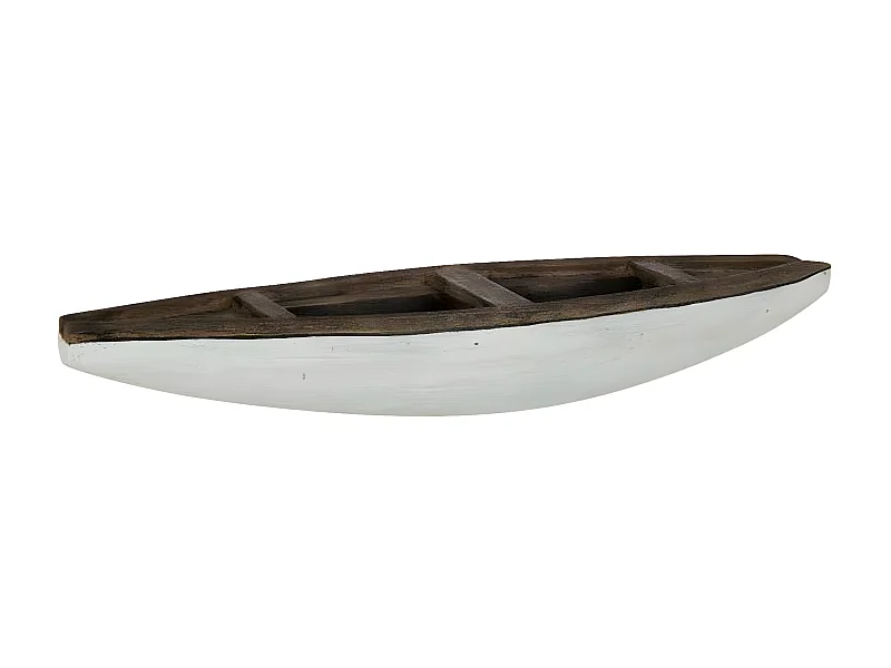 Barque Bateau Déco "Vacay" 37cm Marron & Blanc