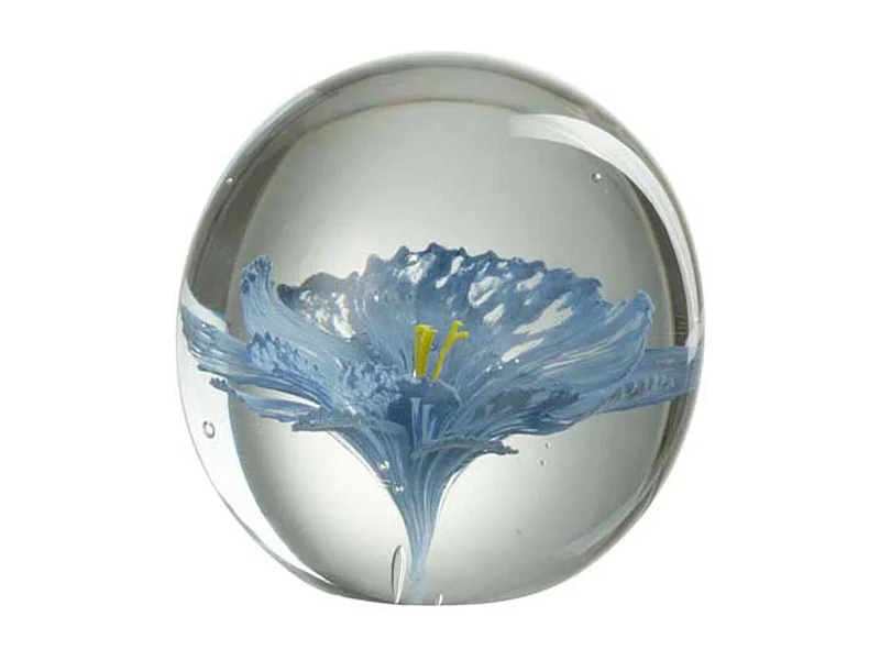 Presse-Papier Rond Design "Fleur" 10cm Bleu
