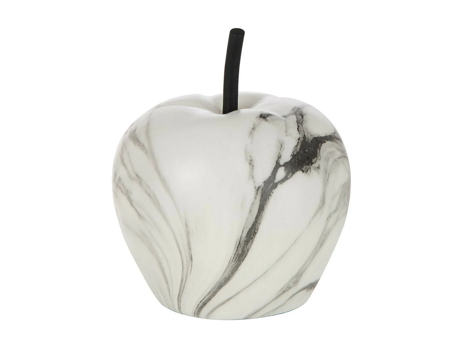 Pomme Déco "Effet Marbre" 17cm Blanc