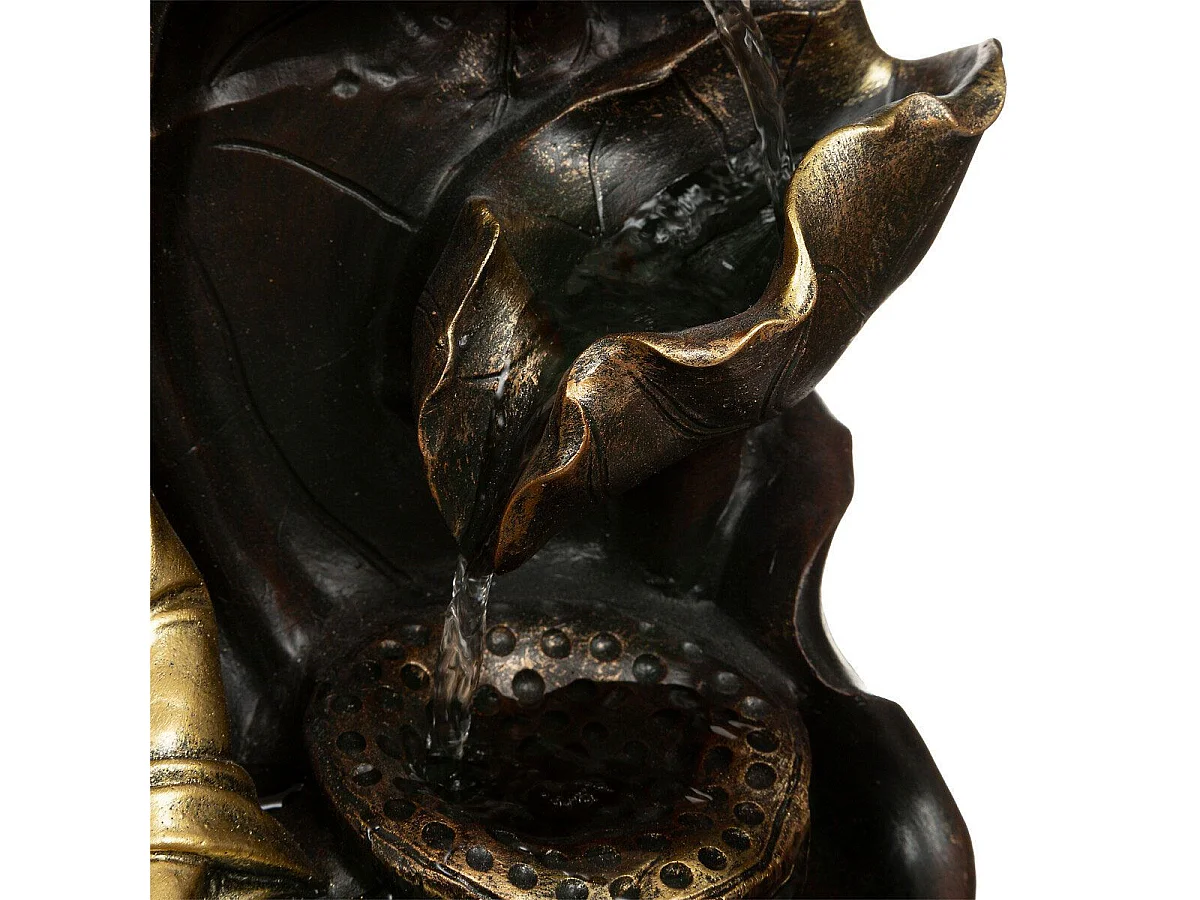 Fontaine & Bouddha Déco "Kalyani" 39cm Noir & Or
