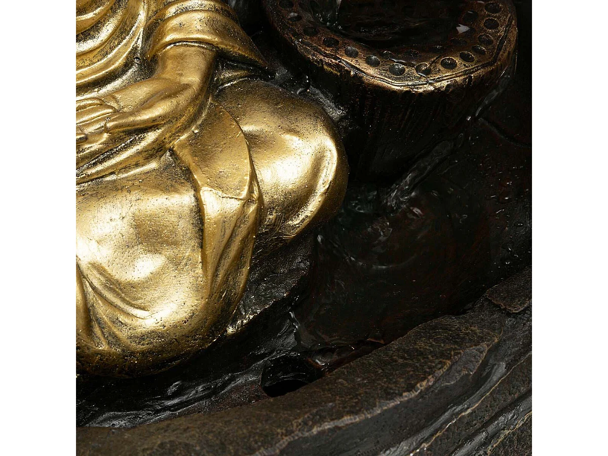 Fontaine & Bouddha Déco "Kalyani" 39cm Noir & Or