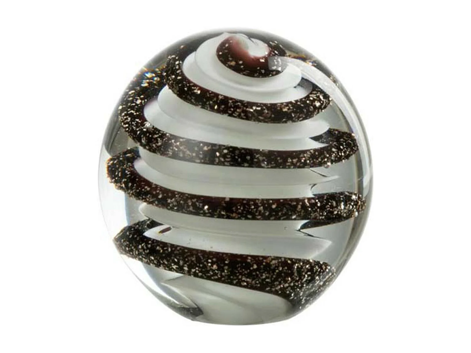 Presse-Papier en Verre "Vague" 10cm Noir & Blanc