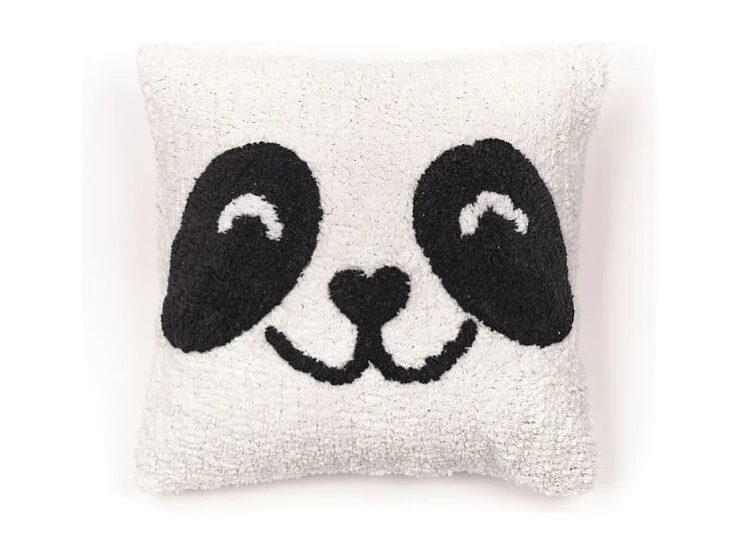 Cuscino con imbottitura per bambini design animale, tessuto di cotone trapuntato. M/Panda 40x40cm