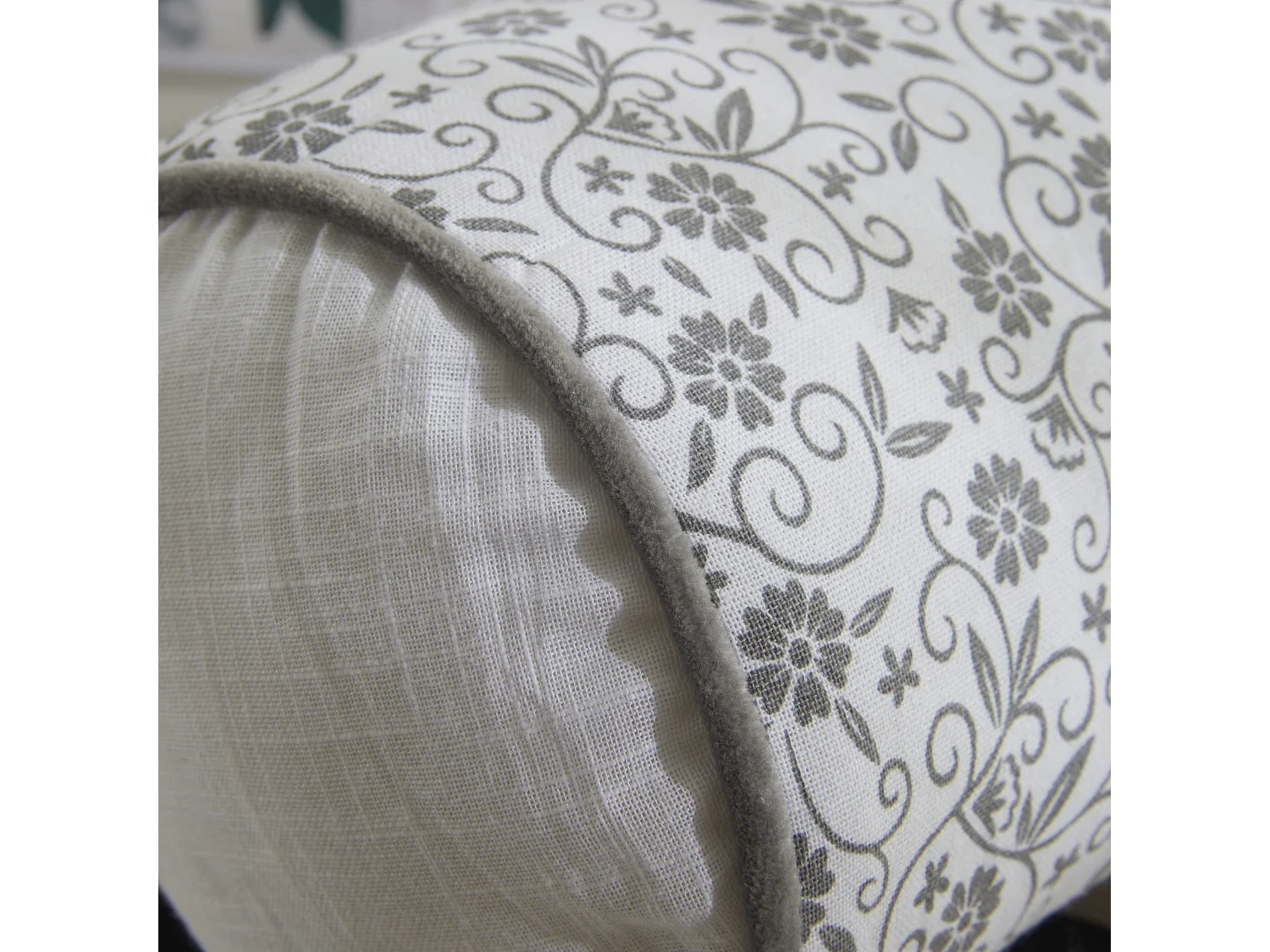 Coussin tube 100% coton. M/HomeGris.07 15x45cm