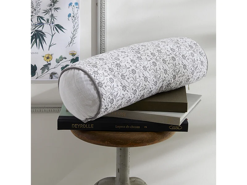 Cojín de tubo 100% algodón. M/HomeGris.07 15x45cm