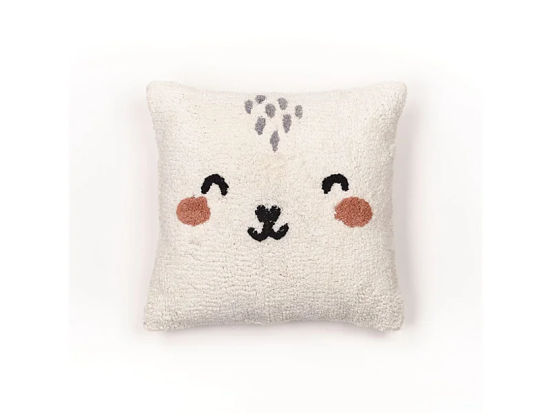 Coussin avec motif animal de remplissage pour enfants, tissu de coton touffeté. M/Lapin 40x40cm