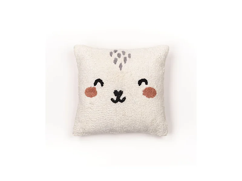 Cuscino con imbottitura per bambini design animale, tessuto di cotone trapuntato. M/Coniglio 40x40cm