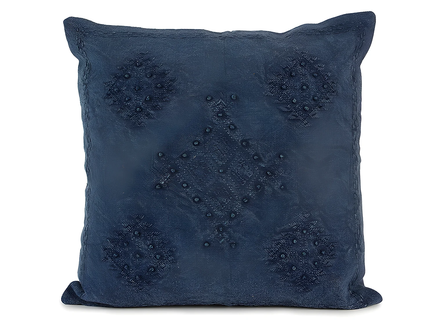Housse de coussin coton Yuki 45x45 bleu marine