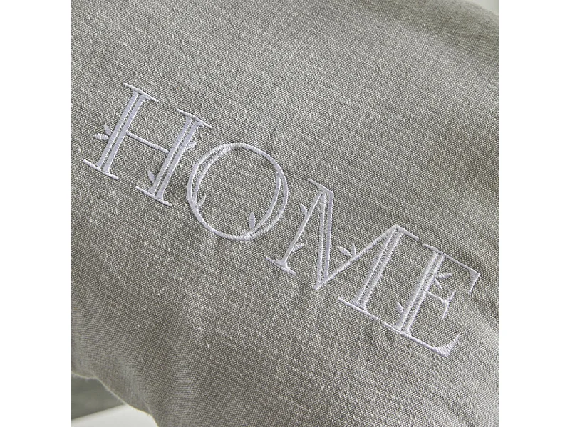 Coussin brodé avec appliques, garniture incluse, 100% coton. M/HomeGris.09 30x50cm