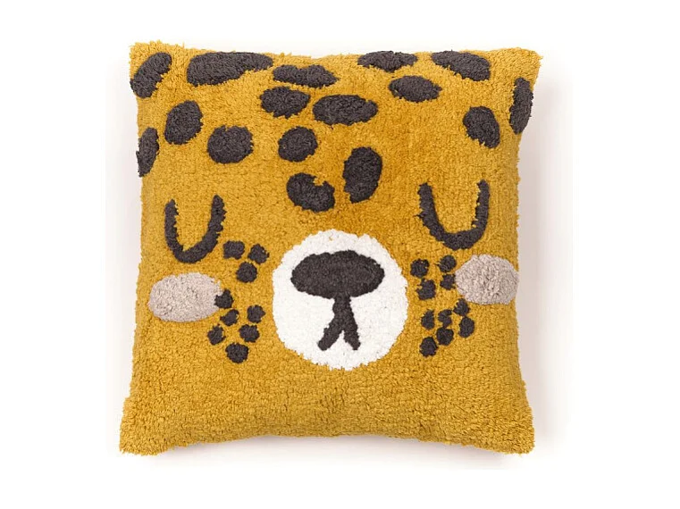 Cuscino con imbottitura per bambini design animale, tessuto di cotone trapuntato. M/Tiger 40x40cm