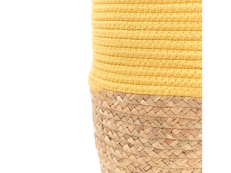 Jute mand en geverfd touw. Oker 50x30cm