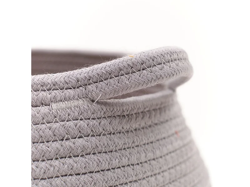 Panier en jute et corde teinte. Acier 27x23cm