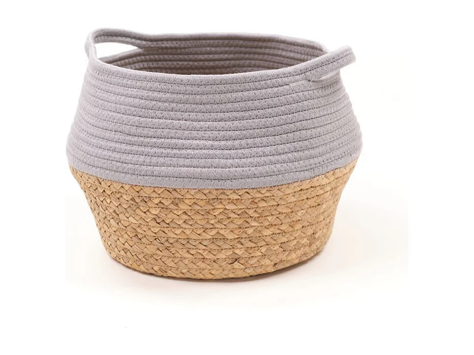 Jute mand en geverfd touw. Staal 27x23cm