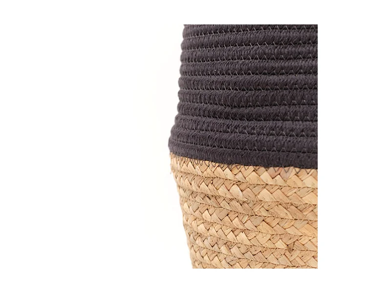 Panier en jute et corde teinte. Fusain 50x30cm