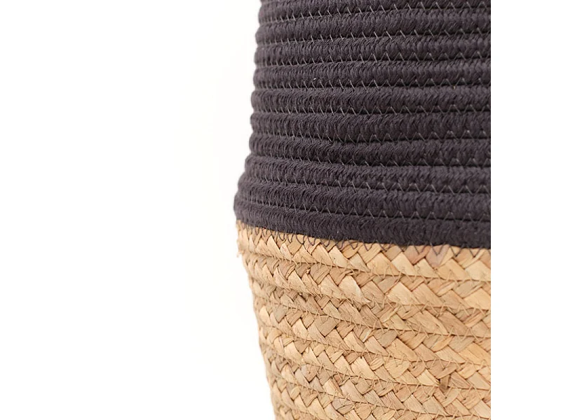 Panier en jute et corde teinte. Fusain 50x30cm