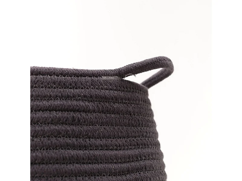 Panier en jute et corde teinte. Fusain 50x30cm