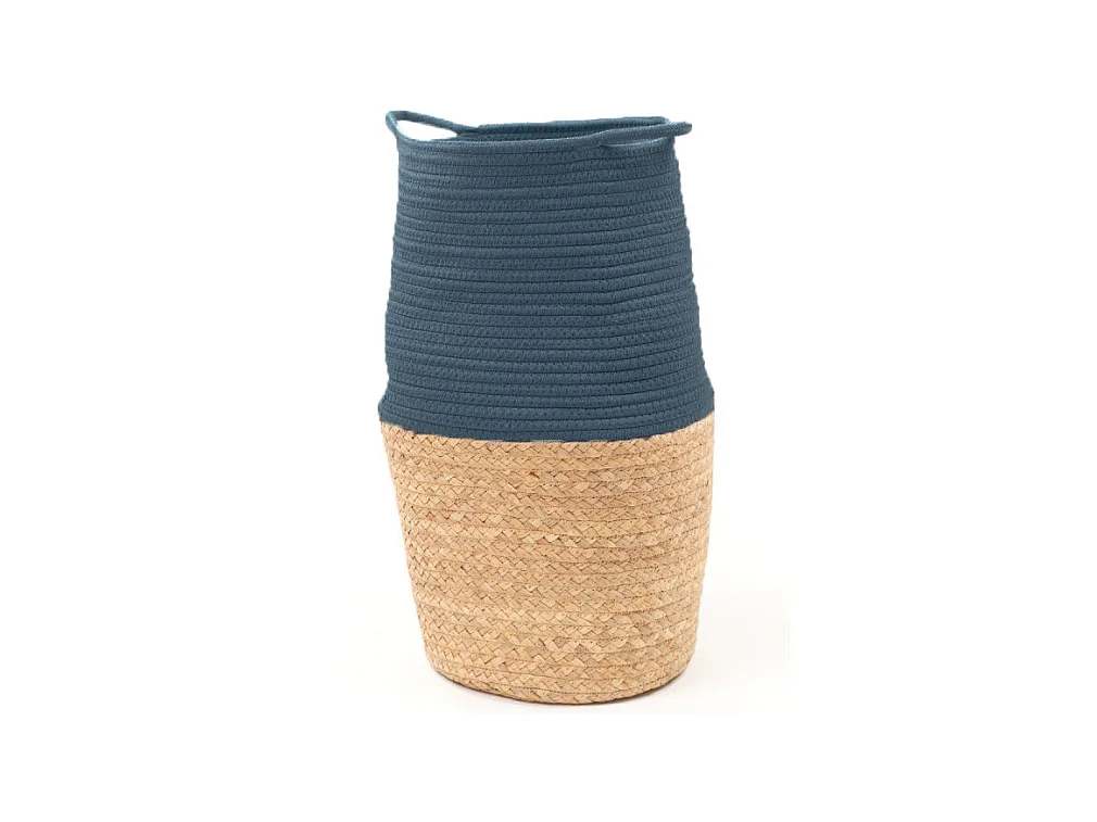 Jute mand en geverfd touw. Petrol Blauw 50x30cm