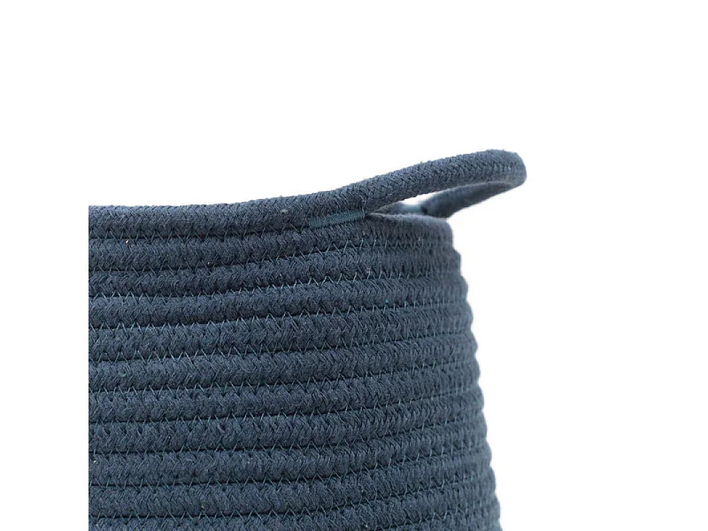 Panier en jute et corde teinte. Bleu pétrole 50x30cm