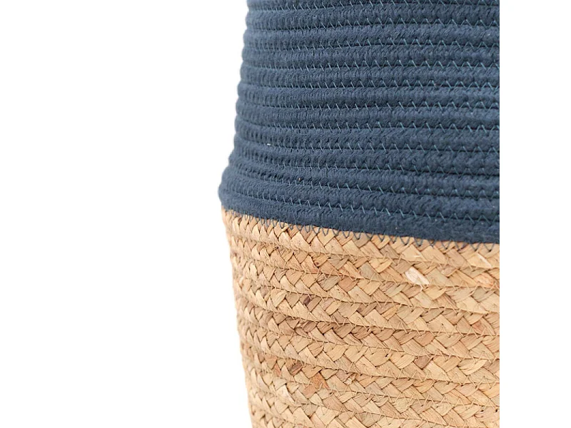 Panier en jute et corde teinte. Bleu pétrole 50x30cm