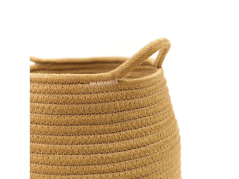 Cesto de yute y cuerda tintada. Bronce 50x30cm