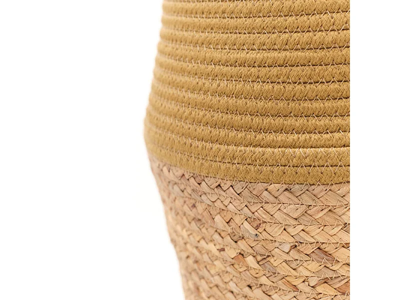 Cesto de yute y cuerda tintada. Bronce 50x30cm