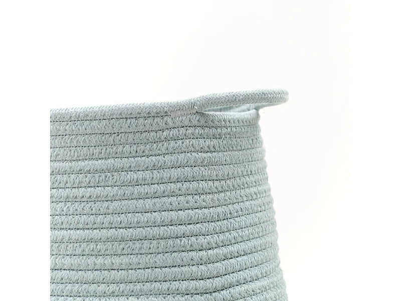 Jute mand en geverfd touw. Turkoois 50x30cm