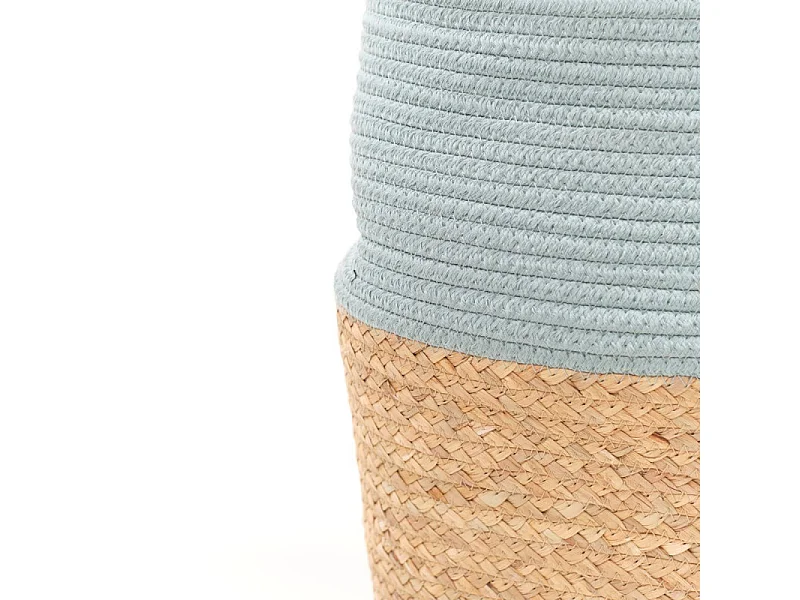 Jute mand en geverfd touw. Turkoois 50x30cm