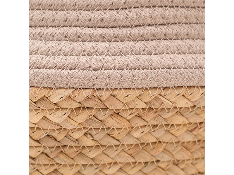 Jute mand en geverfd touw. Roze 27x23cm