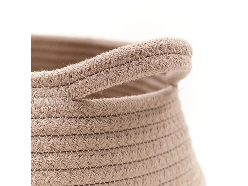 Jute mand en geverfd touw. Roze 27x23cm