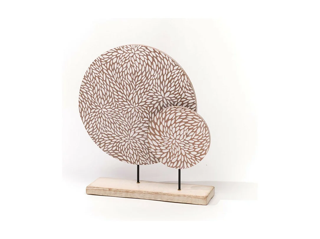 Détail de décoration cercles en bois de poignée 30,5x6,3x40cm